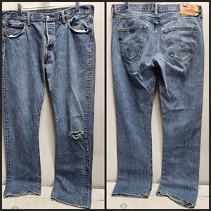 Levis 501 Button Fly 36x36 mens denim blue jeans